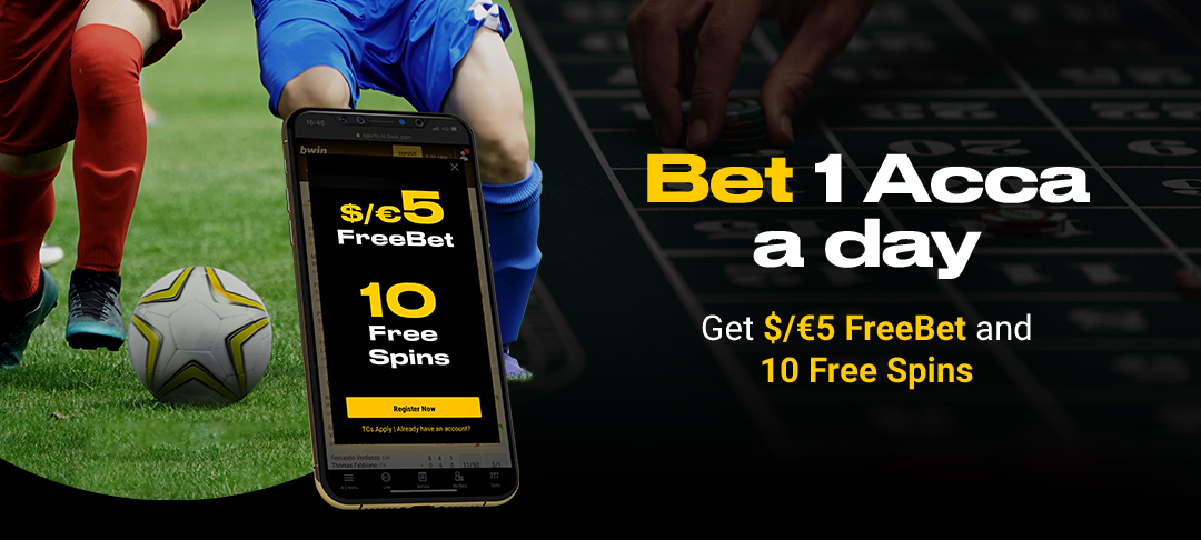 Grab a €/$5 FreeBet + 10 Free spins every day